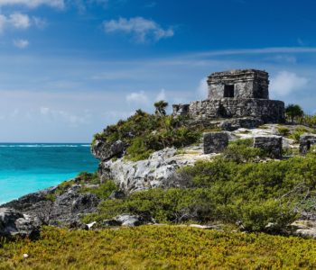 21562661 - tulum ruins by the caribbean sea